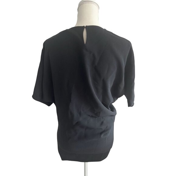 NARCISO RODRIGUEZ Black Silk Blend Ruched Top Size 38 - Picture 5 of 6